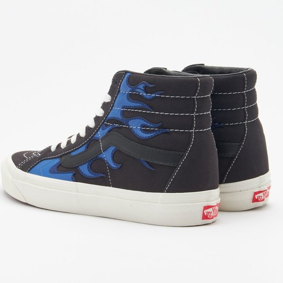 Vans Anaheim Factory SK8-Hi 38 DX Skate Shoes Men's Black Layered Blue Flame - Picture 2 of 16